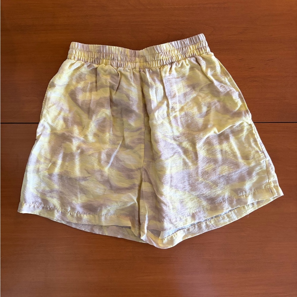 & Other Stories Yellow Camouflage Shorts